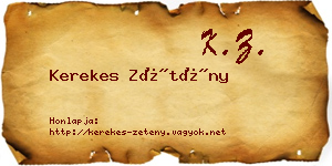 Kerekes Zétény névjegykártya